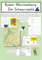 Vorschau - Stationenlernen - Baden-Württemberg: Der Schwarzwald / Eine Fahrt mit der Schwarzwaldbahn - Deckblatt