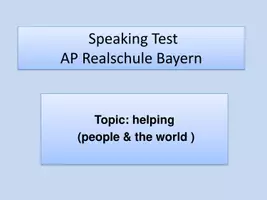 Vorschau - Unterrichtsreihen - Speaking test Abschlussprüfung - helping - Seite 1