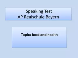 Vorschau - Unterrichtsreihen - Speaking test Abschlussprüfung food + health - Seite 1