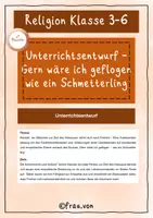 Vorschau - Stundenentwürfe - Unterrichtsreihe und Entwurf "Gern wäre ich geflogen wie ein Schmetterling" - Holocaust - Shoa - Seite 1