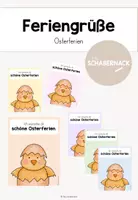 Vorschau - Bildkarten - Feriengrüße: Osterferien - Küken - Deckblatt