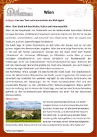Vorschau - Arbeitsblätter - Die Stadt Wien_Lesetext (Gymnasium/Mittelschule) - Deckblatt