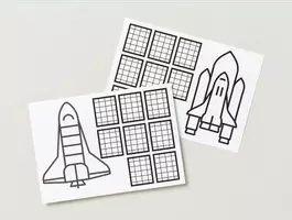 Vorschau - Mal- und Bastelvorlagen - Raketen und Raumstationen mit Klorollen gebastelt - Deckblatt