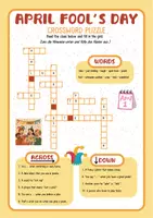 Vorschau - Arbeitsblätter - April Fools' Day - Crossword Puzzle (differenziert) - Deckblatt