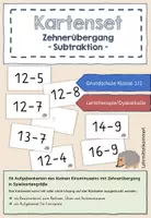 Vorschau - Fördermaterial/Inklusion - Kartenset zur Subtraktion mit Zehnerübergang im ZR 20 - Deckblatt