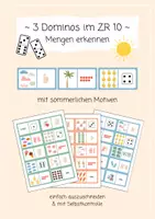 Vorschau - Spiele - 3 sommerliche Mathe-Dominos im Zahlenraum 10 - Deckblatt