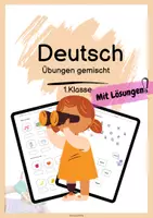 Vorschau - Arbeitsblätter - Deutsch Übungen gemischt |Silben schwingen,Wörter erkennen u.a. MIT LÖSUNGEN ✏️ - Deckblatt
