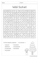 Vorschau - Arbeitsblätter - Wald - Suchsel / Buchstabengitter - Seite 1