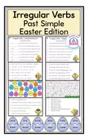 Aperçu - Feuilles d'exercices - Easter Irregular Verbs (Simple Past) - Task Cards & Puzzles - Page de couverture