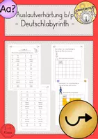 Vorschau - Arbeitsblätter - Deutschlabyrinth Auslautverhärtung Substantive bp Verlängern FRESCH - Deckblatt
