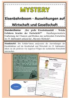 Vorschau - Stundenentwürfe - Mystery-Eisenbahnboom und dessen Auswirkungen - (editierbar) - Deckblatt