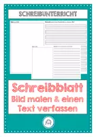 Vorschau - Arbeitsblätter - KOSTENLOS Schreibblatt. Bild malen & einen Text verfassen - Deckblatt