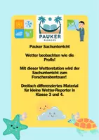 Vorschau - Arbeitsblätter - Pauker Sachunterricht – Wetter beobachten wie die Profis! (3x differenziert) - Deckblatt