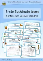 Vorschau - Arbeitsblätter - Erste Sachtexte lesen (Lesekartei ab Klasse 2) - Deckblatt
