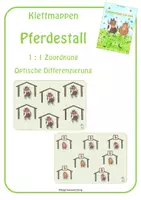 Vorschau - Fördermaterial/Inklusion - Klettmappen "Pferdestall" - 1:1 Zuordnung / optische Differenzierung - Deckblatt