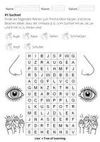 Vorschau - Arbeitsblätter - Suchsel - Mein Körper und Sinne (3./4. Klasse) - Seite 1