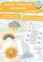 Vorschau - Arbeitsblätter - Suchsel - Wetter und Jahreszeiten - Deckblatt
