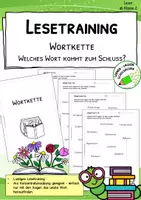 Vorschau - Arbeitsblätter - Wortkette – Lesetraining zur Wortstruktur und Konzentration - Deckblatt