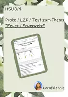 Vorschau - Arbeitsblätter - HSU-Probe zum Thema Feuer / Feuerwehr - Deckblatt
