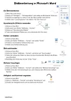 Vorschau - Arbeitsblätter - Bildbearbeitung in Microsoft Word - Deckblatt
