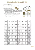 Vorschau - Spiele - Einmaleins üben: Bingo Klasse 3/4/5 - Seite 2