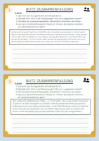 Vorschau - Arbeitsblätter - Blitz-Zusammenfassung (Einstiegsaktivität Inhaltsangabe) - Deckblatt