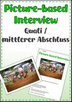 Vorschau - Aufgabenkarten - Picture-based Interview - mündliche Prüfung Quali und mittlerer Abschluss - Deckblatt