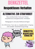 Vorschau - Anderer Materialtyp - Denkzettel Respektloses Verhalten - Deckblatt