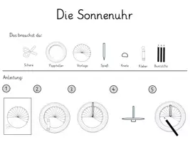 Vorschau - Mal- und Bastelvorlagen - Sonnenuhr - selbst herstellen - Seite 2