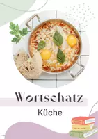 Vorschau - Arbeitsblätter - Wortschatz Vokabeln Küche Wort-Bild-Karten Lückentext - Deckblatt