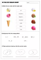 Vorschau - Arbeitsblätter - At the ice cream shop - interaktive Wortschatzeinführung - Seite 1