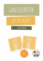 Vorschau - Bildkarten - Materialpaket: Osterkarten basteln – 3 Bildmotive, 6 Versionen – Osterküken, Osterhase & Strauß – Grundschule Klasse 1–4 - Seite 3