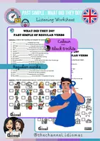 Vista previa - Hojas de trabajo - PAST SIMPLE OF REGULAR VERBS - Listening Worksheet - Portada