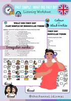 Vista previa - Hojas de trabajo - PAST SIMPLE OF IRREGULAR VERBS – Listening Worksheet - Portada
