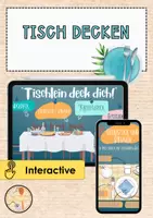 Vorschau - Arbeitsblätter - Tisch decken, Interaktive PDF, Hauswirtschaft - Deckblatt