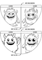Vorschau - Mal- und Bastelvorlagen - Monster Lesezeichen Leseecke ausmalen Kunst basteln Ausmalbilder - Seite 2