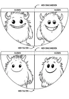 Vorschau - Mal- und Bastelvorlagen - Monster Lesezeichen Leseecke ausmalen Kunst basteln Ausmalbilder - Seite 3