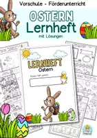 Vorschau - Unterrichtsreihen - Vorschule, Arbeitsblätter, Lernheft, Übungen zu Ostern, Klasse 1 Förderunterricht. - Deckblatt
