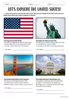 Vorschau - Arbeitsblätter - Reading comprehension - The United States (USA) - Seite 1
