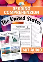 Vorschau - Arbeitsblätter - Reading comprehension - The United States (USA) - Deckblatt