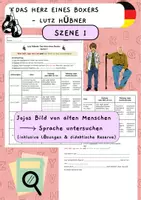 Vorschau - Arbeitsblätter - Das Herz eines Boxers - Szene 1 Jojos Bild von alten Menschen - Sprache untersuchen - Deckblatt