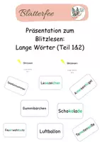 Vorschau - Präsentationen/Tafelbilder - Präsentation zum Blitzlesen: Lange Wörter - Deckblatt
