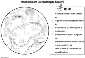 Vorschau - Arbeitsblätter - Schreibspaziergang SOMMER zu Wimmelbild Klasse 1/2 - Seite 1