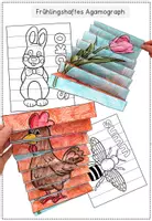 Vorschau - Arbeitsblätter - Frühling / Ostern - Agamograph - Kunstprojekt /Bastelvorlage - Optische Illusion - Seite 1