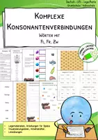 Vorschau - Arbeitsblätter - Komplexe Buchstabenverbindungen – Wörter mit Fl, Fr, Zw sicher lesen und schreiben - Deckblatt