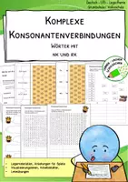 Vorschau - Arbeitsblätter - Komplexe Buchstabenverbindungen – Wörter mit nk und rk sicher schreiben und lesen - Deckblatt