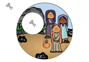 Vorschau - Mal- und Bastelvorlagen - Ostergeschichte - Die Frauen am Grab - Drehscheibe Ostern basteln Religion - Seite 3