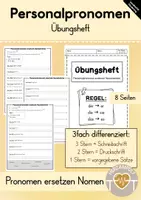 Vorschau - Arbeitsblätter - Pronomen ersetzen Nomen (Übungsheft) - Deckblatt