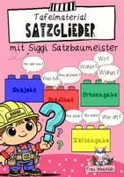 Vorschau - Präsentationen/Tafelbilder - Tafelmaterial Satzglieder mit Siggi Satzbaumeister - Deckblatt