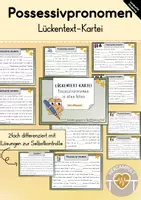 Vorschau - Fördermaterial/Inklusion - Possessivpronomen - Lückentext Kartei - Deckblatt